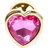 B - Series Heavyfun Plug-Jewellery Gold  Heart PLUG- Pink