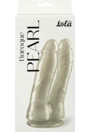 Pearl Double pearlescent dildo Baroque Pearl White