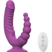 Teazers - Double Vibrator with Suction Cup and Remote - Purple