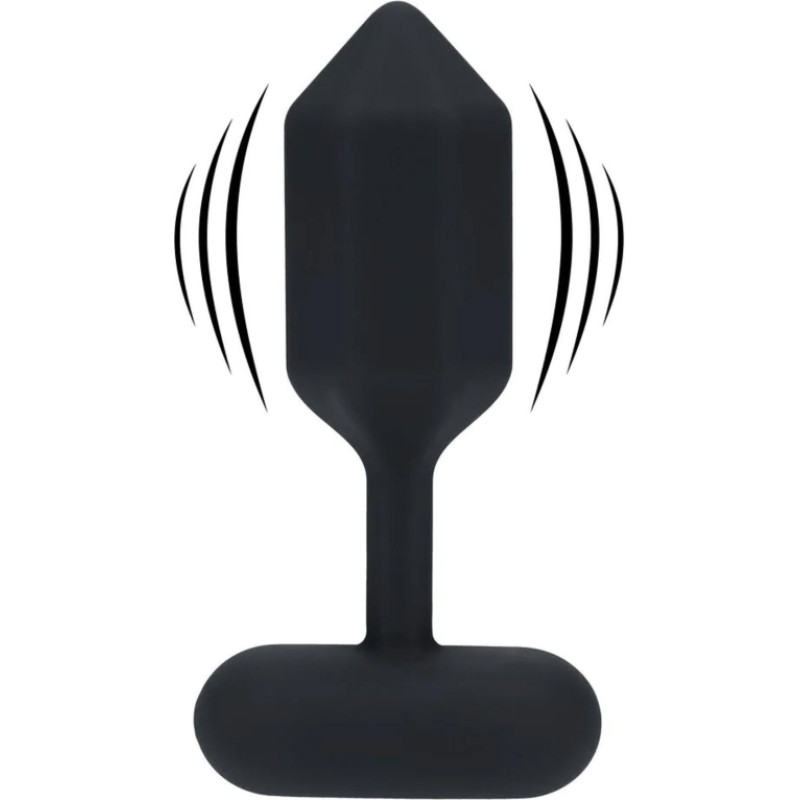 Levelz Hexagonal Vibrating Silicone Anal Plug - L - Black