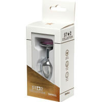 Star Collection - Silver Metal Anal Plug S - Light Pink Stone