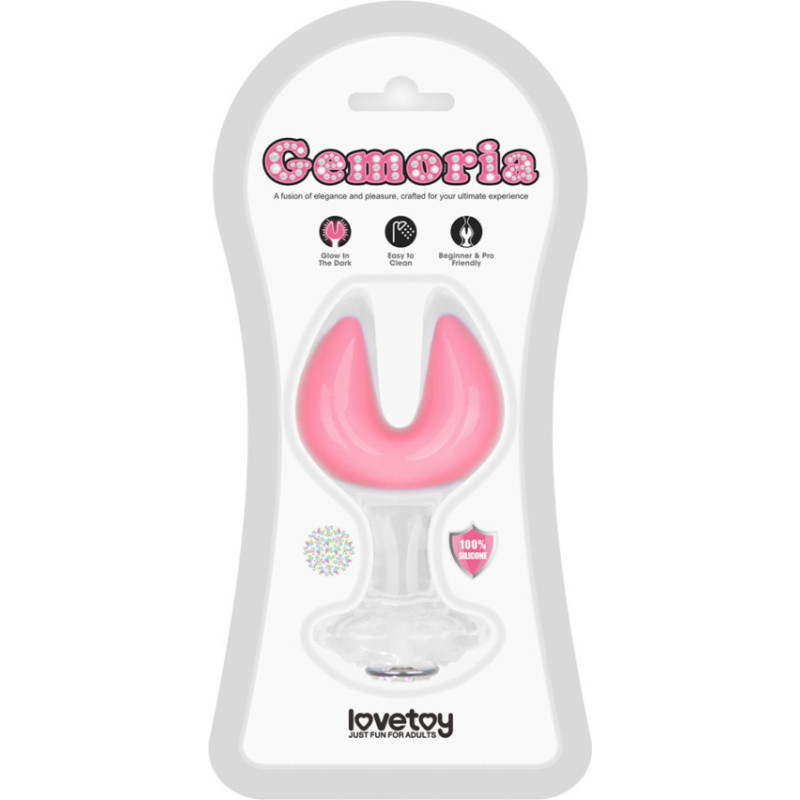 Lovetoy Gemoria Silicone Butt Plug - Dual Crescent  (Glow-In-The-Dark)