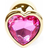 B - Series Heavyfun Plug-Jewellery Gold  Heart PLUG- Pink