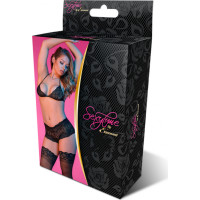 Magic Silk Trīsstūrveida krūštura un nekaunīgu biksīšu komplekts - L/XL - melns