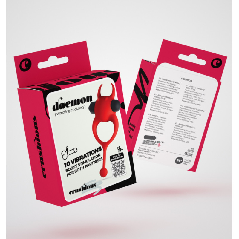 Crushious Dēmons - Anillo Vibrador - Rojo