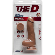 Doc Johnson „Master D“ – realistiškas ULTRASKYN dildo su kamuoliukais – 7/19 cm