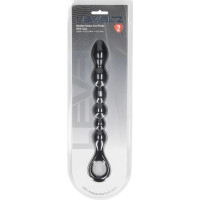 Levelz By Shots Beaded Snake Silicone Anal Probe with Loop - Black