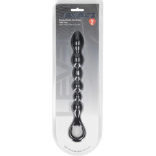 Levelz By Shots Beaded Snake Silicone Anal Probe with Loop - Black
