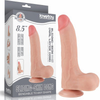 Lovetoy 8.5'' Sliding Skin Dual Layer Dong Flesh