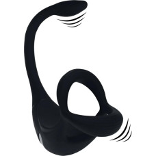 Levelz Remote Control Vibrating Silicone Tri O Cockring with Prostate Stimulator - Black