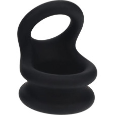 Levelz Wide Double O Silicone Cockring - M - Black