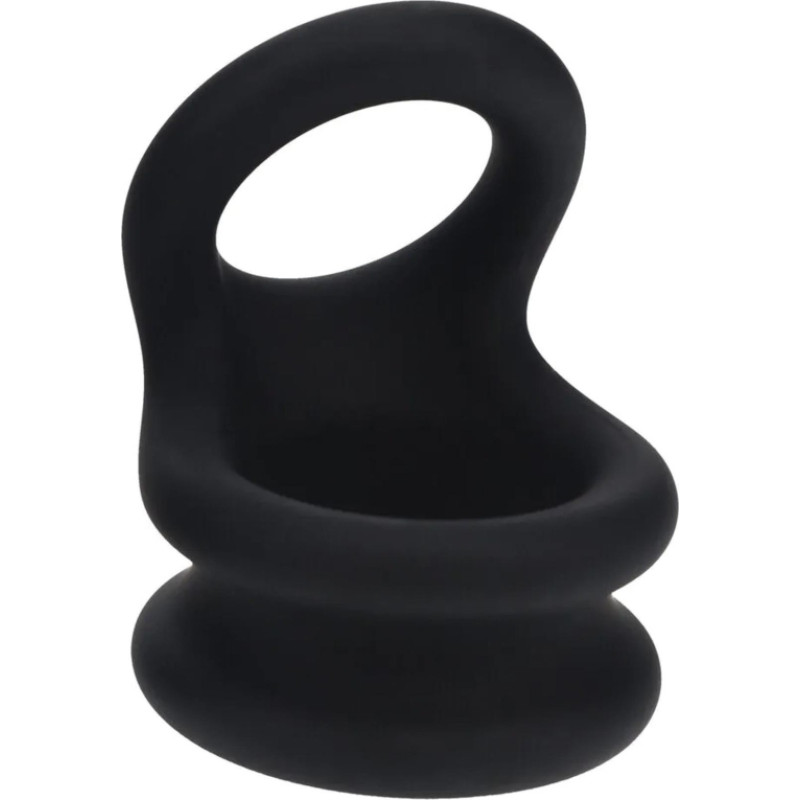 Levelz Wide Double O Silicone Cockring - M - Black