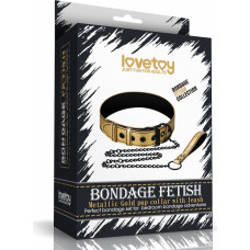 Lovetoy BONDAGE FETISH METALLIC PUP COLLAR WITH LEASH