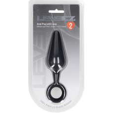 Levelz By Shots Silicone Anal Plug with Loop - L - Black
