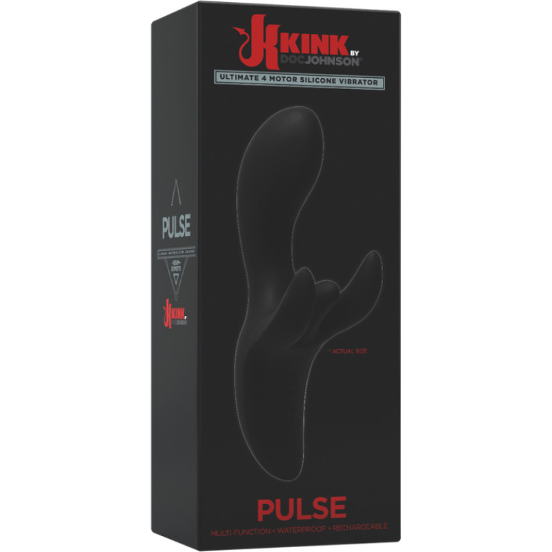Doc Johnson Pulse - Ultimate 4 motoru silikona vibrators - melns