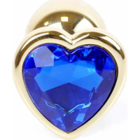 B - Series Heavyfun Plug-Jewellery Gold  Heart PLUG- Dark Blue