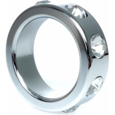 B - Series Heavyfun Pierścień-Metal Cock Ring with Cristal Diamonds Small
