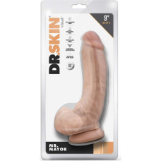 Blush DR. SKIN MR. MAYOR 9 INCH DILDO WITH BALLS BEIGE