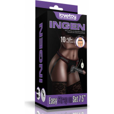Lovetoy Vibrating Easy Strapon Set 7.5'' Black