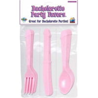 Bachelorette Party B.P. Pecker Party Utensils - Pink