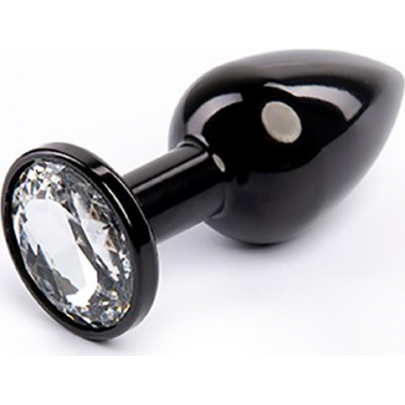 Fantasy Black Butt Plug with White Diamond
