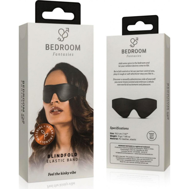 Bedroom Fantasies - Faux Leather Blindfold Black