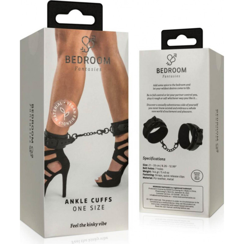 Bedroom Fantasies - Faux Leather Ankle Cuffs Black
