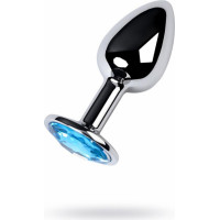 Metal By Toyfa Silver anal plug TOYFA Metal,with a Topaz color gem