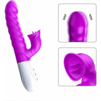 B - Series Fox Wibrator-Silicon, Vibrator 7 Function and Heating Mode, PURPLE