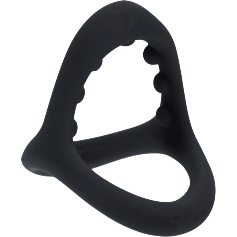 Levelz Soft Bead Grip Silicone Cock and Ball Ring - Black