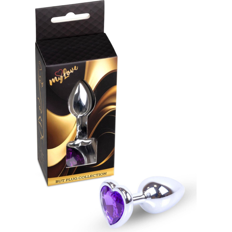 Mylove Toys - Jewellery Silver  Heart PLUG- Purple