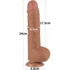 Lovetoy 9.5'' Sliding Skin Dual Layer Dong Brown
