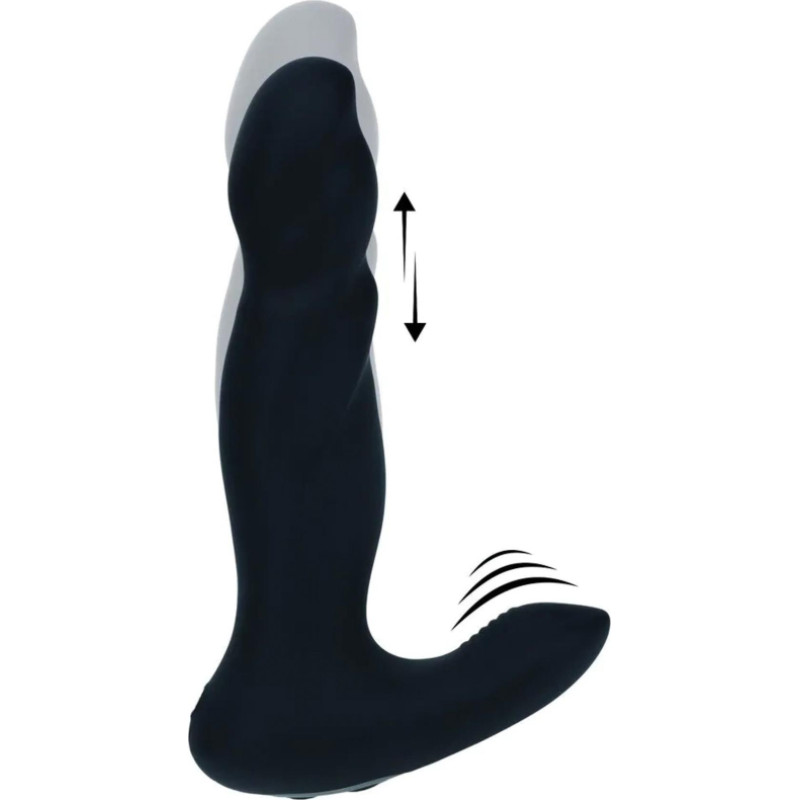 Levelz Vibrating and Thrusting Silicone Prostate Massager - Black