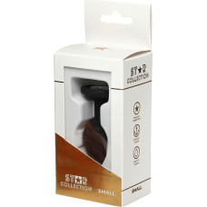 Star Collection - Black Silicone Anal Plug S - Clear Stone