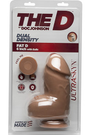 Doc Johnson Fat D - reālistisks ULTRASKYN dildo ar bumbiņām - 6/15 cm