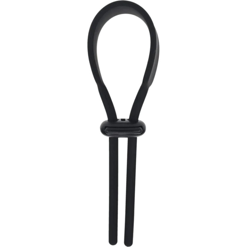 Levelz Wide Adjustable Silicone Lasso Cockring - 5mm - Black