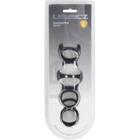 Levelz By Shots Silicone Cock and Ball Ring Set of 4 - Black