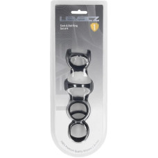 Levelz By Shots Silicone Cock and Ball Ring Set of 4 - Black