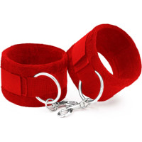 Crushious TOUGH LOVE VELCRO HANDCUFFS WITH EXTRA 40CM CHAIN CRUSHIOUS RED
