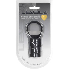 Levelz By Shots Silicone Cockring and Ribbed Sleeve - Black