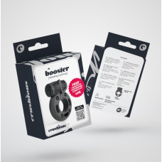 Crushious Booster - Cockring with Vibrating Bullet - Black