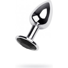 Metal By Toyfa , Anal rhinestone , metal, silver, with tourmaline crystal, 7 cm, O 2.8 cm, 50 g