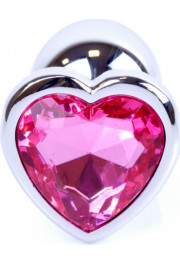 B - Series Heavyfun Plug-Jewellery Silver  Heart PLUG- Pink