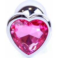 B - Series Heavyfun Plug-Jewellery Silver  Heart PLUG- Pink