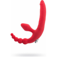 Black&Red By Toyfa Black & Red, Beltless strapon with vibro-bullet, moisture-resistant, silicone, red 35 cm