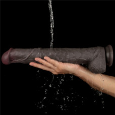 Lovetoy 14.5'' Dual Layered Bendable Silicone Cock XXL(Black)