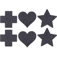 Le Désir Nipple Cover Set - Cross Star Heart - Black