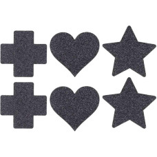 Le Désir Nipple Cover Set - Cross Star Heart - Black