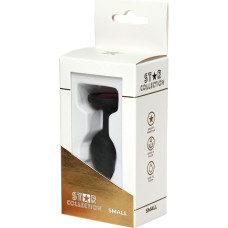 Star Collection - Black Silicone Anal Plug S - Pink Stone
