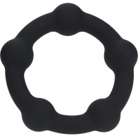 Levelz By Shots Beaded Silicone Cockring - S - 30mm - Black
